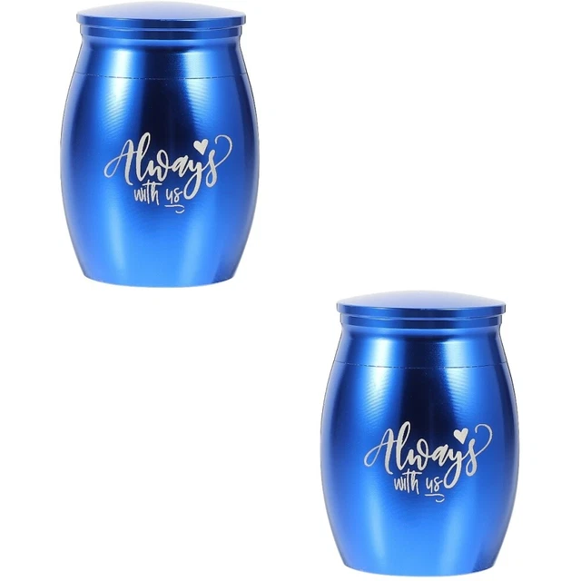 2 Count Dog Urn Stainless Steel Cat Ashes Jars Mini Pet Urns Cinerary Casket
