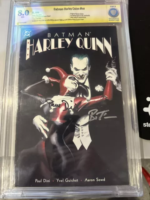 Batman Harley Quinn #nn Cbcs 8.0 Signed Bruce Timm, Paul Dini (cgc,ukg,apg,egs)