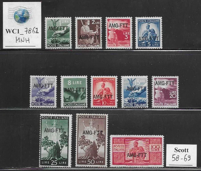 WC1_7862. TRIESTE FTT. 1949-50 DEMOCRATICA set. Scott 58-69. MNH