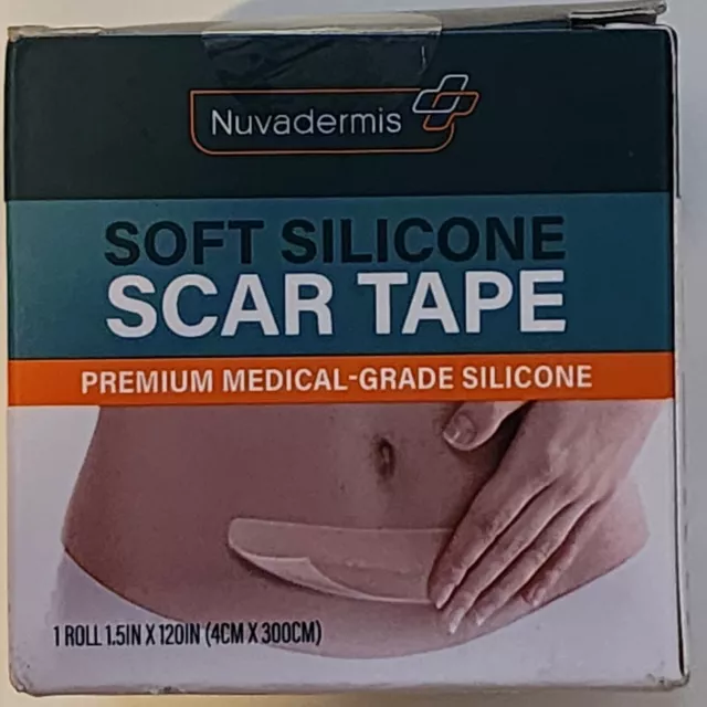 Cinta cicatriz de silicona suave Nuvadermis como hojas, tiras 1,5""X120"" nueva