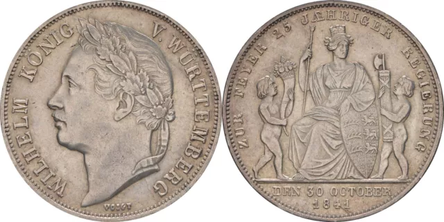 Württemberg:1 Gulden 1841    vz+