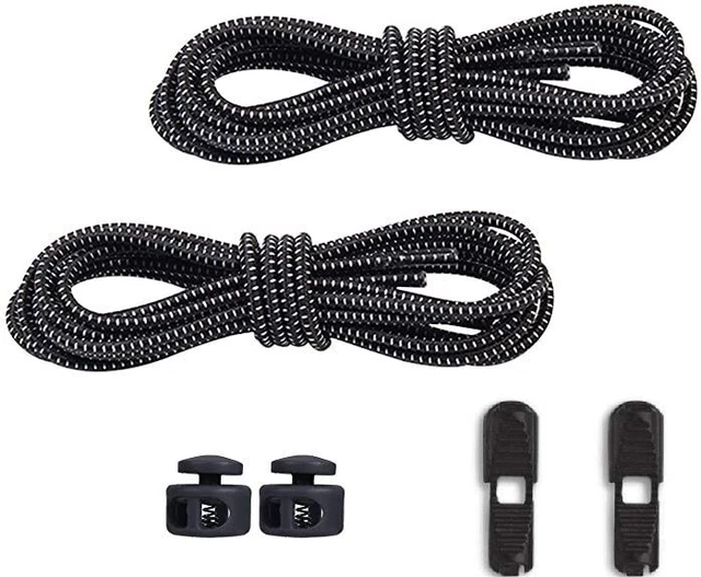 Elastic No Tie Shoe Laces Tieless for Kids, Adults, Elderly with Strong Lock