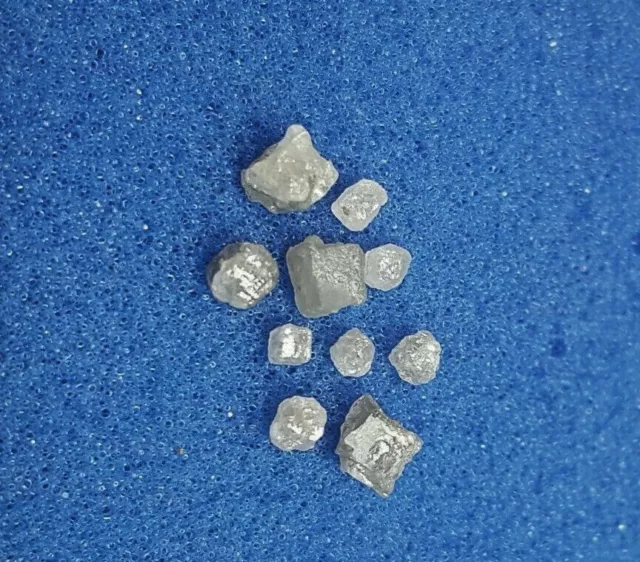 Grand Brut Diamant Lot 10pcs 2.22ct Gris Blanc Brillant Naturel Cube Mélange Gif 2