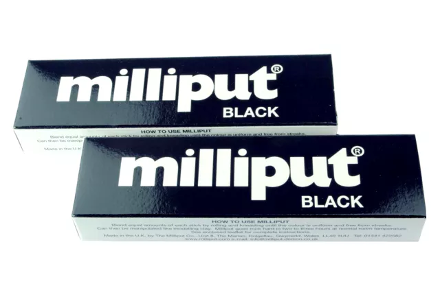 Proops Milliput Epoxy Putty, Black x 2 Packs. X1019a