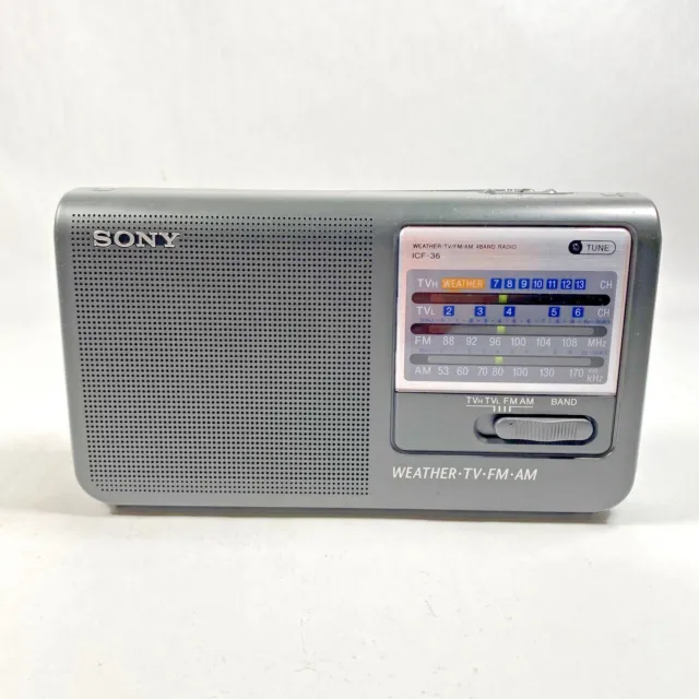 Sony 4 Band Portable Radio Model ICF-36 Weather TV AM FM TESTED