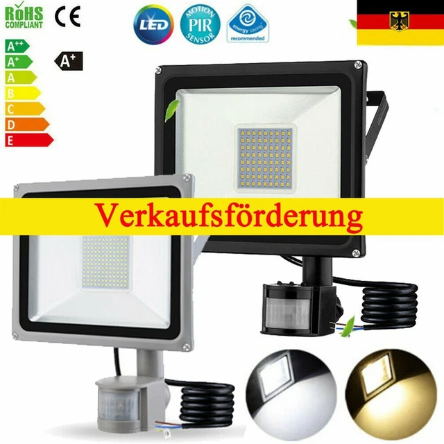 LED Flutlicht Fluter Strahler Bewegungsmelder SMD Außenleuchte Scheinwerfer IP65