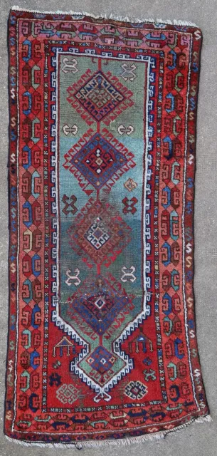 Tapis rug ancien Persan Perse Turc Anatolie Tribal Oriental Yoruk 1900