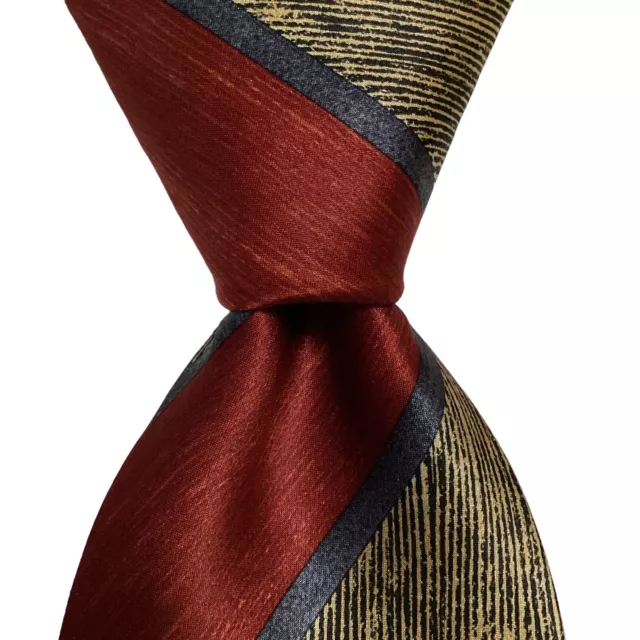 ERMENEGILDO ZEGNA Men's 100% Silk Necktie ITALY Luxury STRIPED Multi-Color EUC