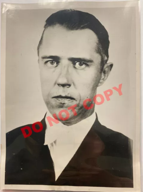 1936 Alvin CREEPY Karpis Mug Shot PRESS PHOTO Barker Gang ALCATRAZ FBI Dillinger