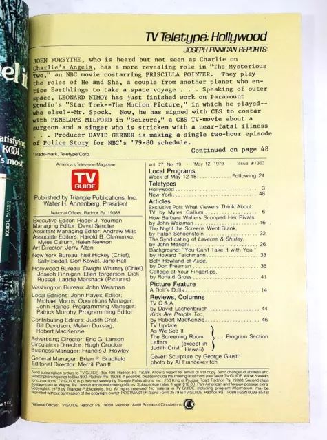 1979 Tv Guide May 12-18 Viewer Poll Barbara Walters Beth Howland Alice ...