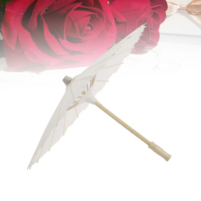 4 Pcs Small White Parasol DIY Bride Rainproof Old Fashioned
