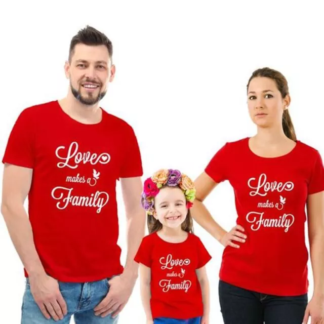 Family Matching T Shirts - Love Makes a Family Short Sleeve Fashion Outfits 1PC