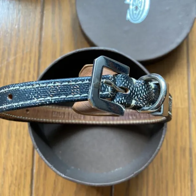 GOYARD Collar for dog and its lead in green leather and …