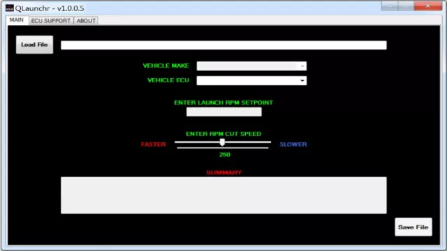 Software Qlaunchr ECU Remap - Modifica limitatore giri morbidi RPM + velocità di taglio