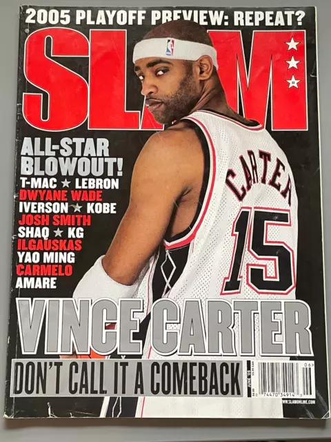 Slam Magazine February 2005 #84 Allen Iverson Vince Carter Poster Intact NO  LABEL