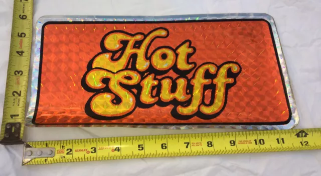 VINTAGE SELECTRA PRISMATIC Decal HOT STUFF License Plate 1970s Prism