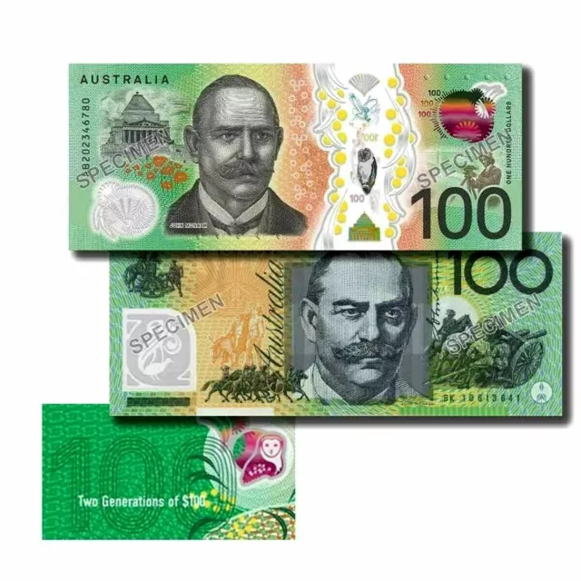 AUSTRALIA $100 2020 2017 TWO GENERATIONS RBA FOLDER x 2 UNC Banknotes