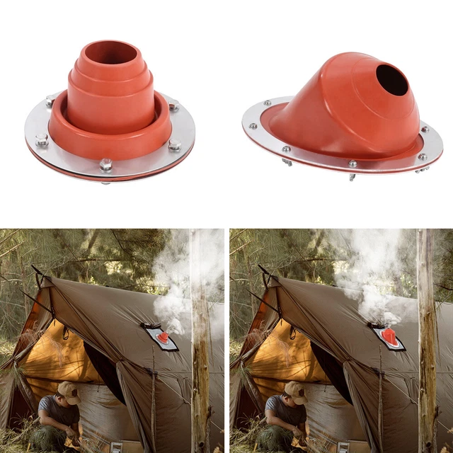 Tent Stove Jack Flue Roof Pipe Flashing Kit Heat Resistant For Bell Tent Tipi