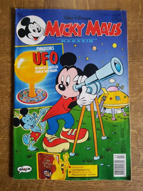 Micky Maus Comicheft  Nr.2 1995 mit Das Schlaue Buch Sammelkarten