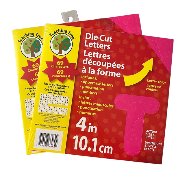 PINK TEACHING TREE DieCut Letters Numbers 69 Characters uppercase 4