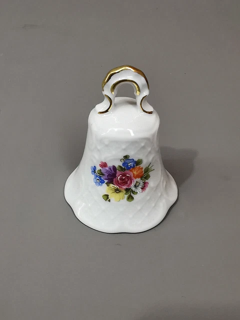 9986457-d Tischglocke Gartenblumen Relief Lindner Porzellan Bayern 5x6,5cm