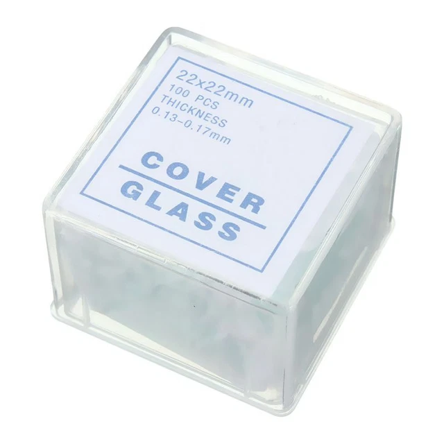 100pcs Transparente Objekttr?ger Deckgl?ser Deckgl?ser 22x22mm F��R MikroskoV4