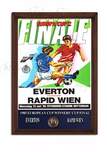 Everton 1985 European Cup Winners' Cup, Family gift, Sign, Retro, Wooden Plaque