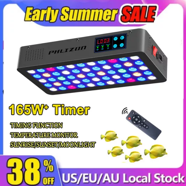 Full Spectrum 165W LED Aquarium Light for Coral Reef Marine Fish Tank All Waters