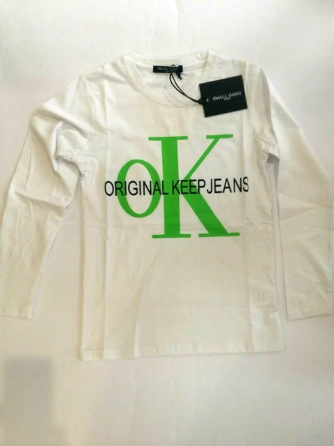 T-shirt maniche lunghe ragazzo bianca con stampa