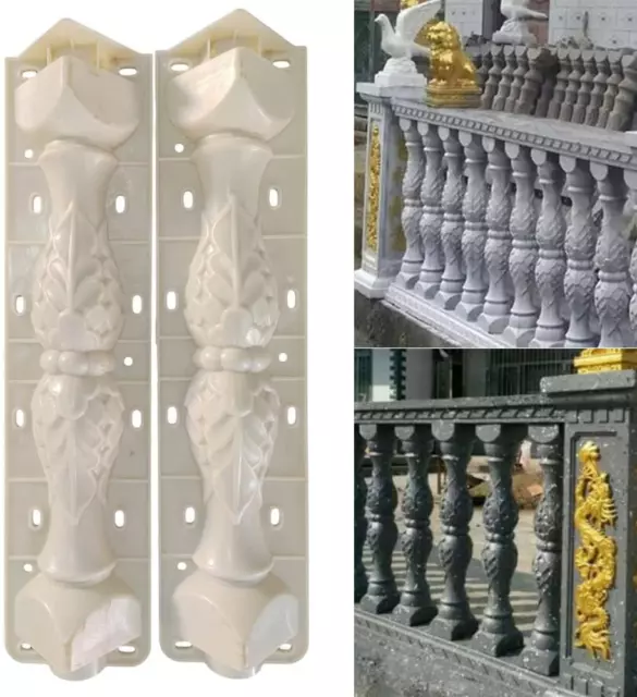 1Pairs Front Rear Moulds Balustrades Mold for Concrete Plaster Cement PVC Garden