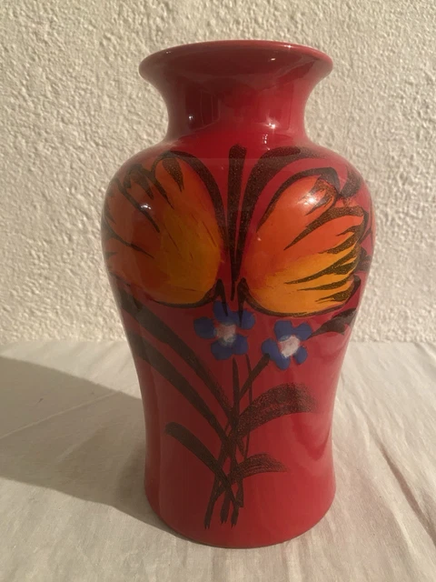 Vase en verre églomisé Laque Line signé - Décoration