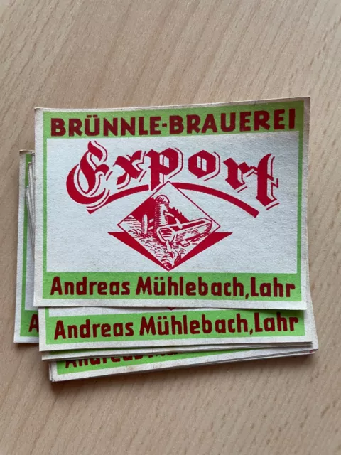 1950s Lot of 50 GERMAN beer labels Brünnle-Brauerei A. Mühlebach LAHR
