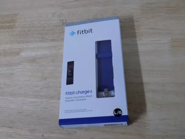 Fitbit Charge 2 BLUE Classic Accessory Band Bracelet Replacement, Size Large