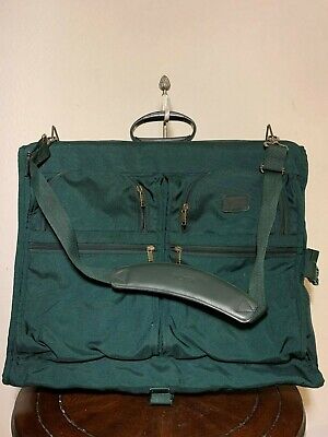 Tumi Classic Bi-Fold Green Ballistic Nylon Carry On Garment 231F3 Bag 23 X 22