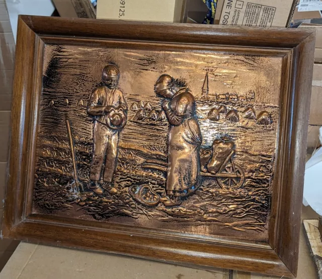 TABLEAU CUIVRE REPOUSSÉ L'angélus de Millet EUR 10,00 PicClick FR