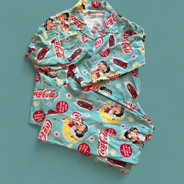 Betty Boop Oh La La Capri Pajama Set, Cotton, White/Grey, S, M, L, XL