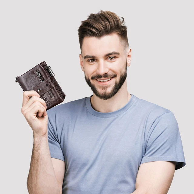 Mens Genuine Leather Biker Trucker Chain Wallet RFID Credit Card Holder Pocket 11