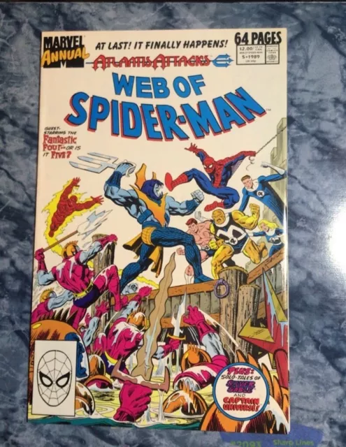 Web Of Spider-Man Annual #5 (1989) Atlantis Attacks-Fantastic Four Marvel Comics