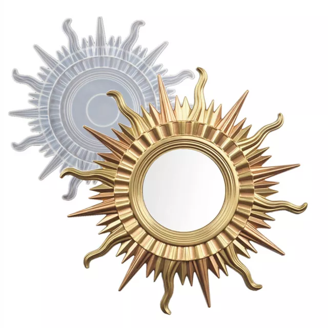 Sonne Mond Spiegel Wandbehang Schimmel Harz Guss Silikonform Schmuck DIY Bastel 2