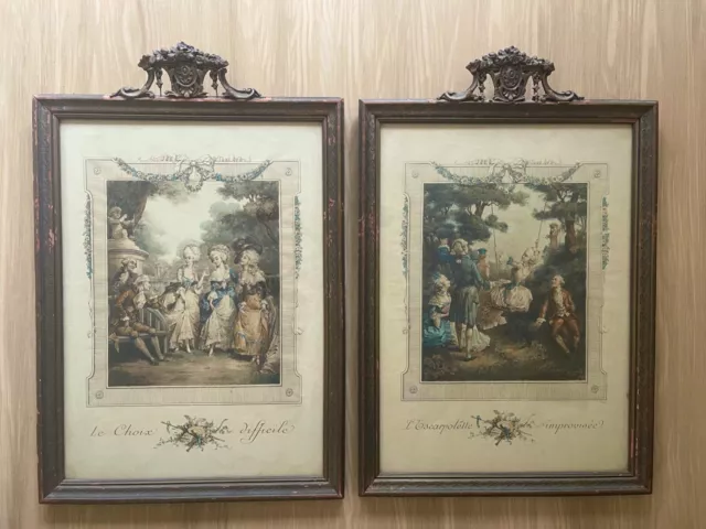 Vintage Antique French Framed Artwork ~ preowned