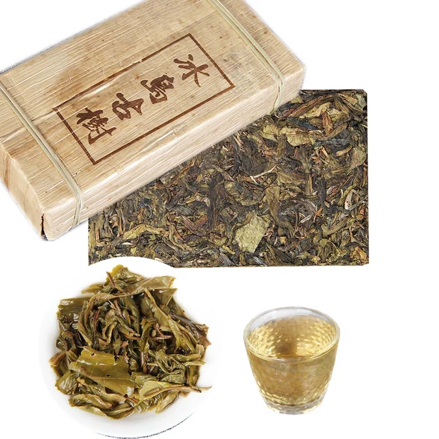 Puerh cha Tea Brick 500g Golden Leaf Bingdao Ancient Tree Candy Sweet Tea Yunnan