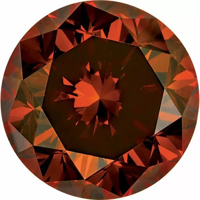 Natural Extra Fine Burnt Orange Diamond - Round - VS2-SI1 - Africa - Extra Fine