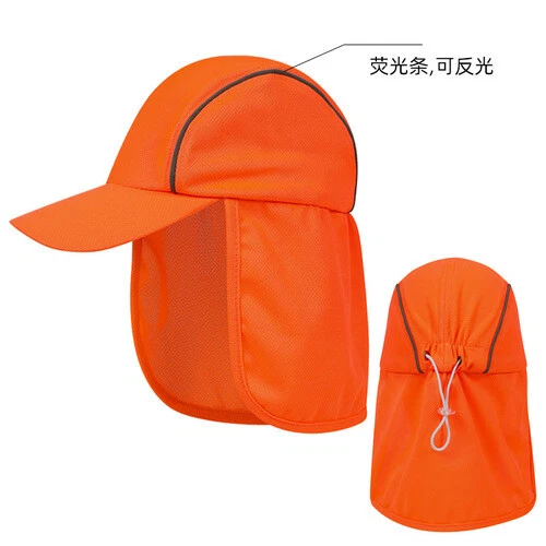 Unisex UPF 50+ Sun Hat Visor Cap Adjustable Wide Brim Fishing Hat with Neck Flap