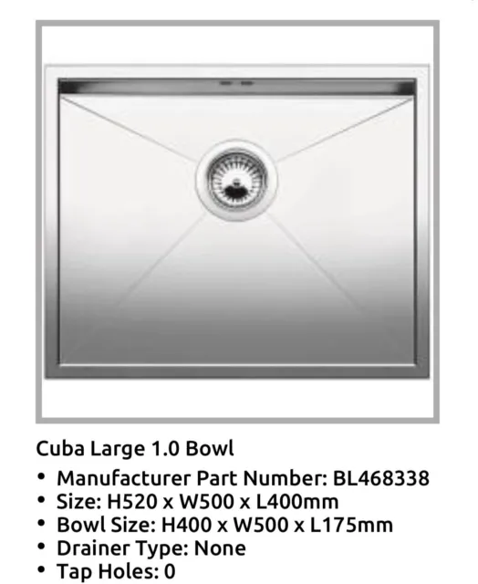 Blanco 1.0 Bowl Stainless steel sink