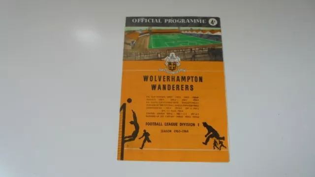 1963-64 Wolves V Arsenal Football Programme