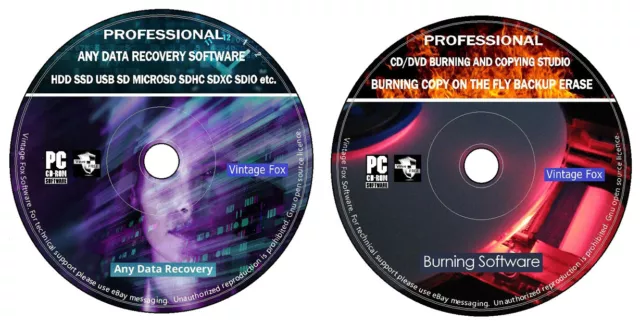 New CD DVD Burner Backup Erase Burn + HDD SSD USB SD Any Data Recovery Software