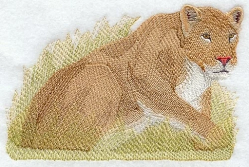 Embroidered Short-Sleeved T-Shirt - Lioness M2119 Sizes S - XXL