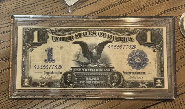 1899 $1 Dollar Bill Black Eagle Silver Certificate Note. Excellent Condition!