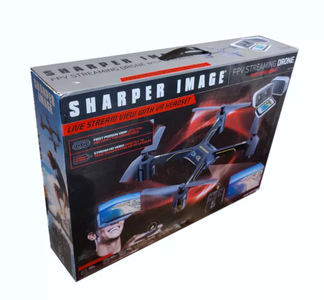 SHARPER IMAGE 2.4GHz RC Mach 10inch Drone with Stream Camera, Remote  Controlled Quadcopter with Assisted Landing, Wireless and Rechargeable 
