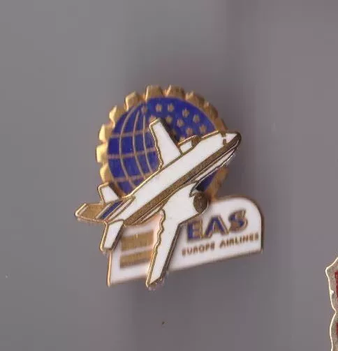 Pin's Avion Eas Europe Airlines Rare Belle Piece no zamac Ref 902